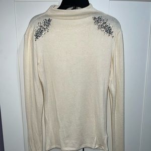 Bejeweled Cream Express Sweater (NEVER WORN)